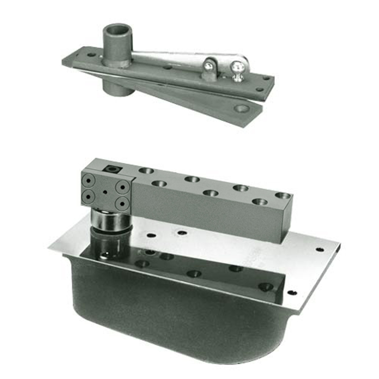 PHH28-85N-587-LH-619 Rixson 28 Series Extra Heavy Duty Single Acting Center Hung Concealed Floor Closer in Satin Nickel Finish