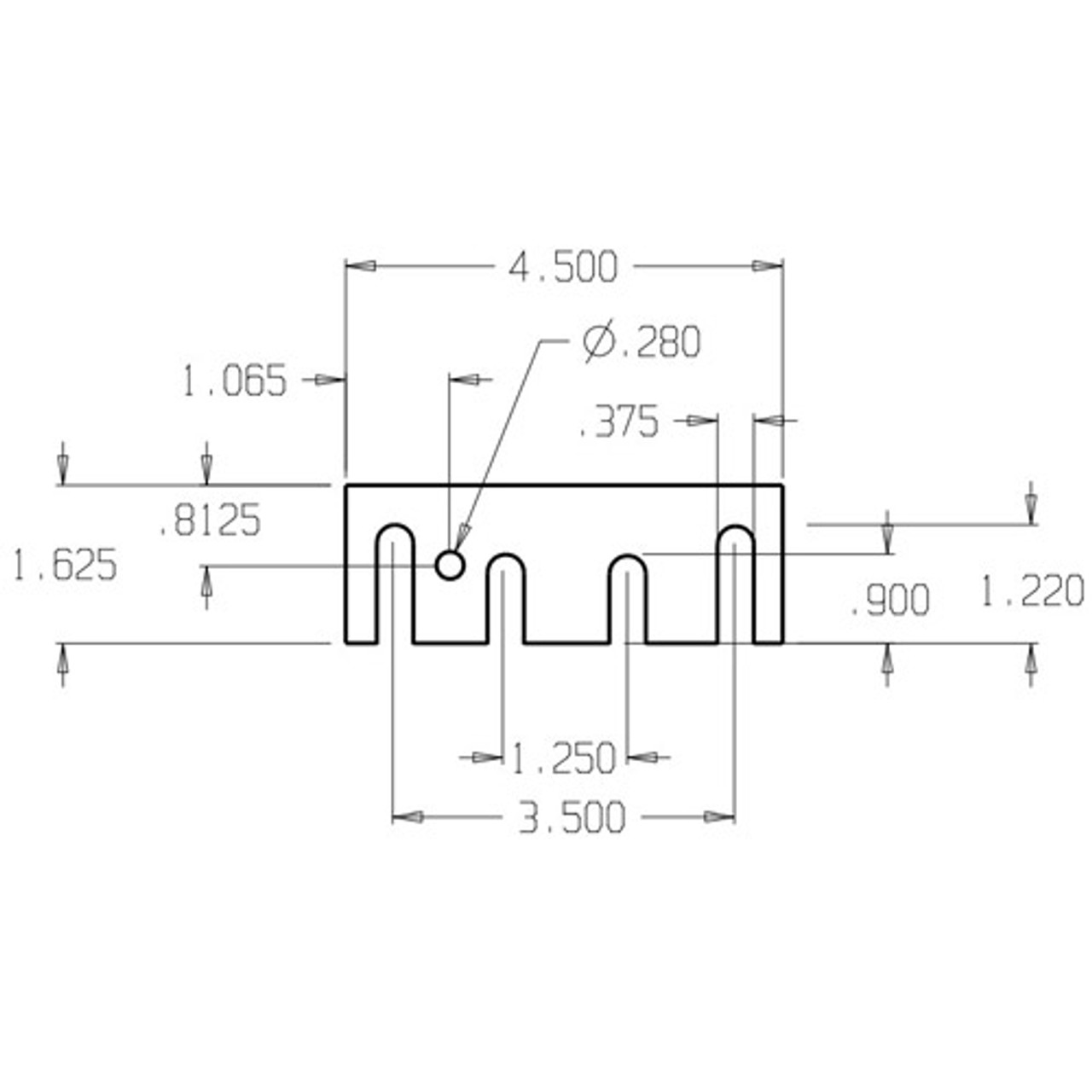 HS-090-PC Don Jo Filler Plate Dimensional View