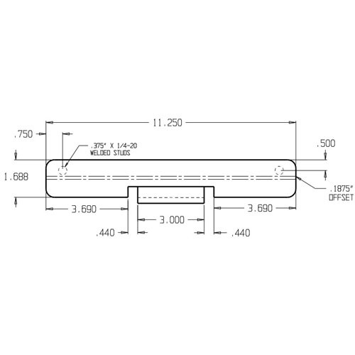 FLP-111-630 Don Jo Latch Protector Dimensional View