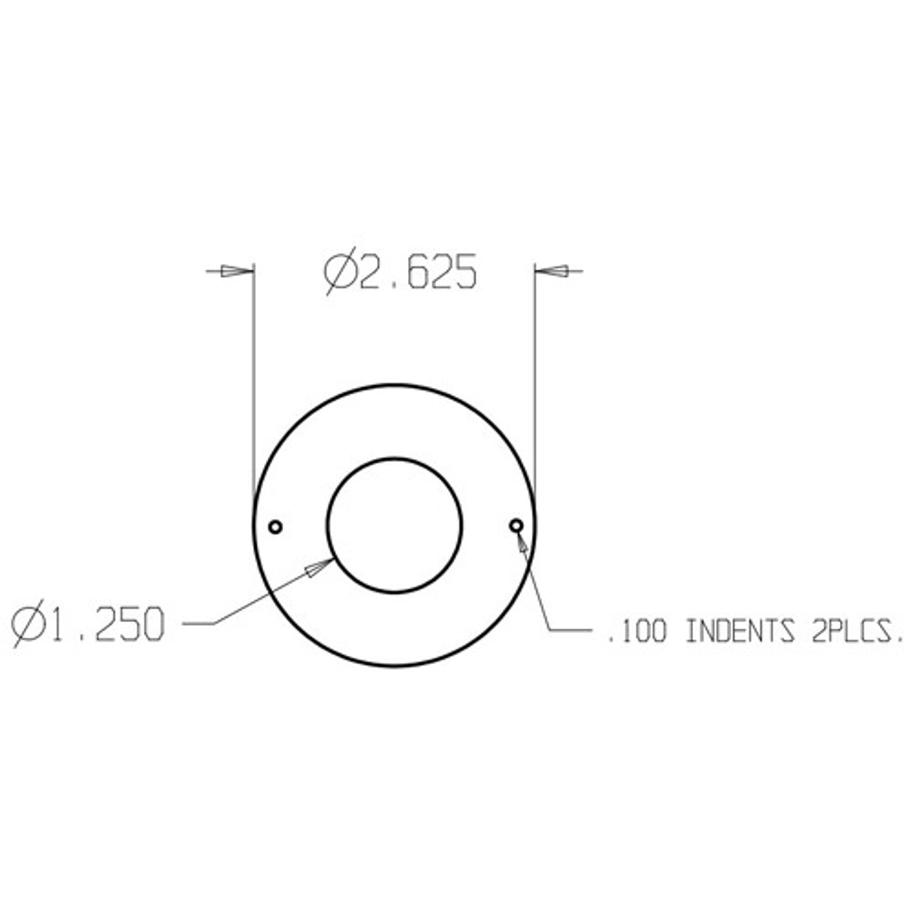 CP-258-SL Don Jo Hole Filler Plate Dimensional View