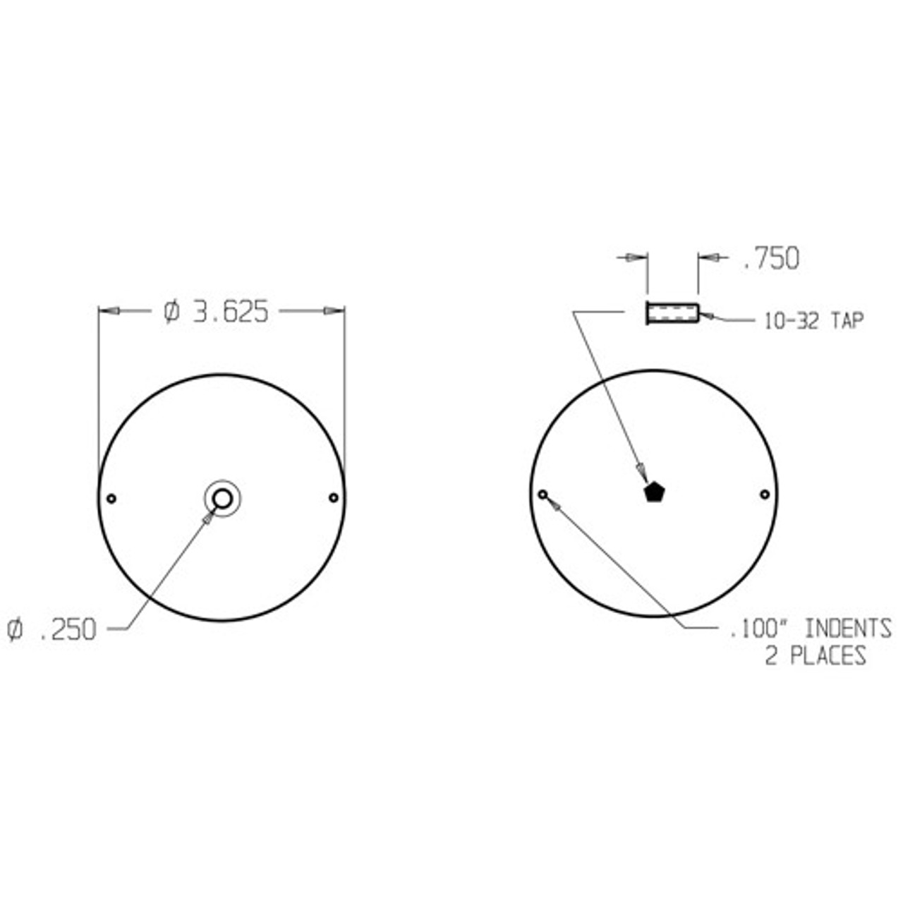 BF-135-SL Don Jo Hole Filler Plate Dimensional View