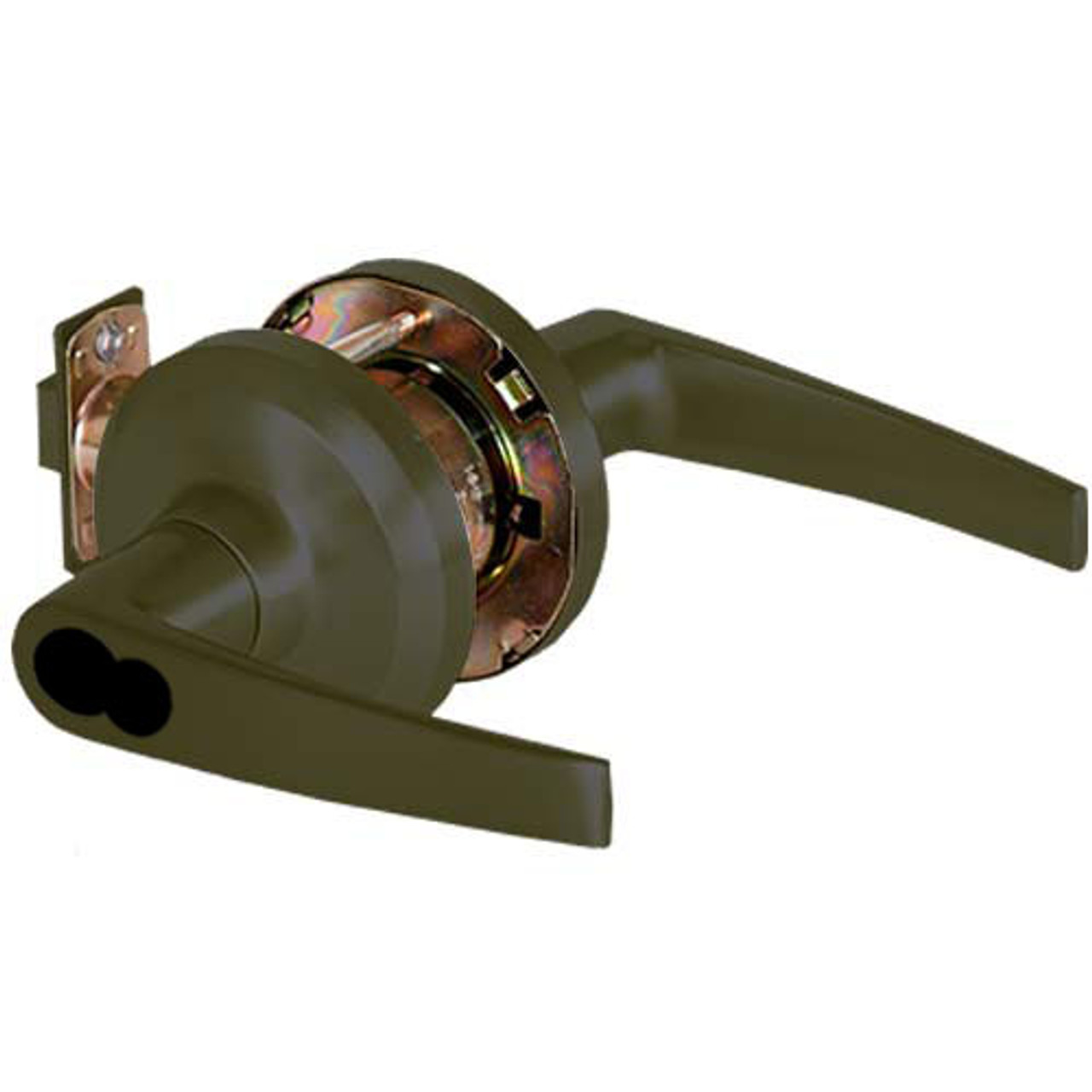 QCL171A613FR4NOSLC Stanley QCL100 Series Less Cylinder Storeroom Lock with Slate Lever Prepped for SFIC in Oil Rubbed Bronze Finish