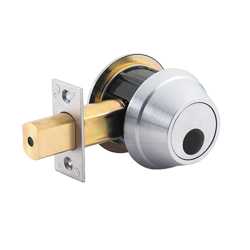 QDB180-625-R8-FLS-SC Stanley QDB100 Series Single Cylinder Heavy Duty Auxiliary Deadbolt Lock in Bright Chrome Finish