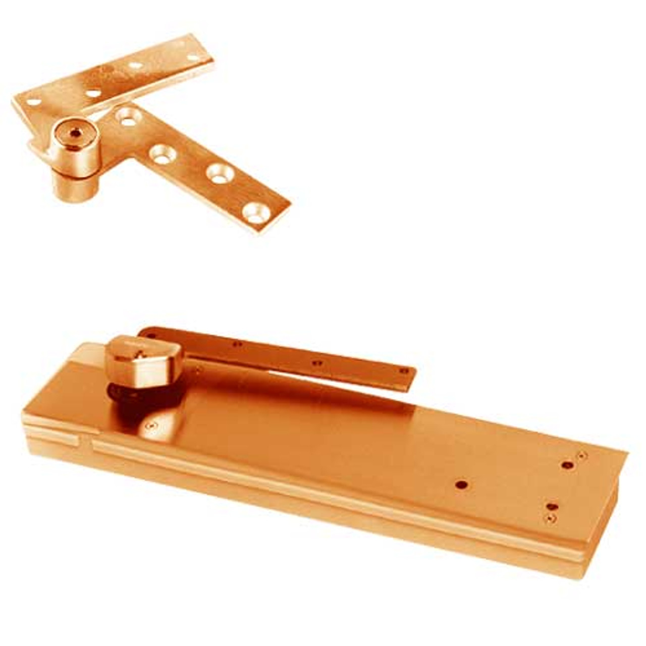 F5105NBC-1-1/2OS-LH-612 Rixson 51 Series 1-1/2" Offset Hung Shallow Depth Floor Closers in Satin Bronze Finish