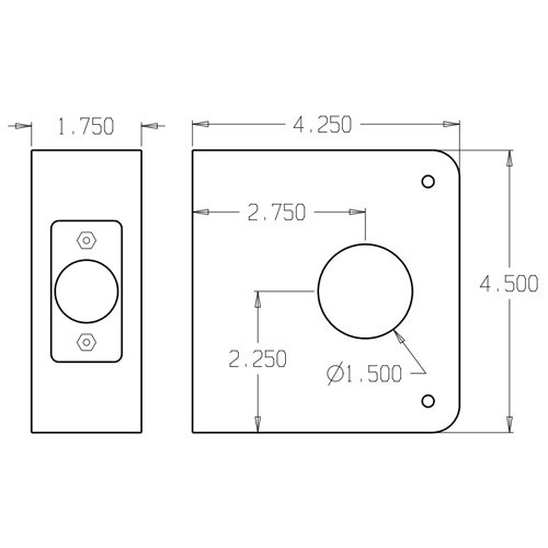 8-S-CW Don Jo Classic Wrap Around Plate Dimensional View