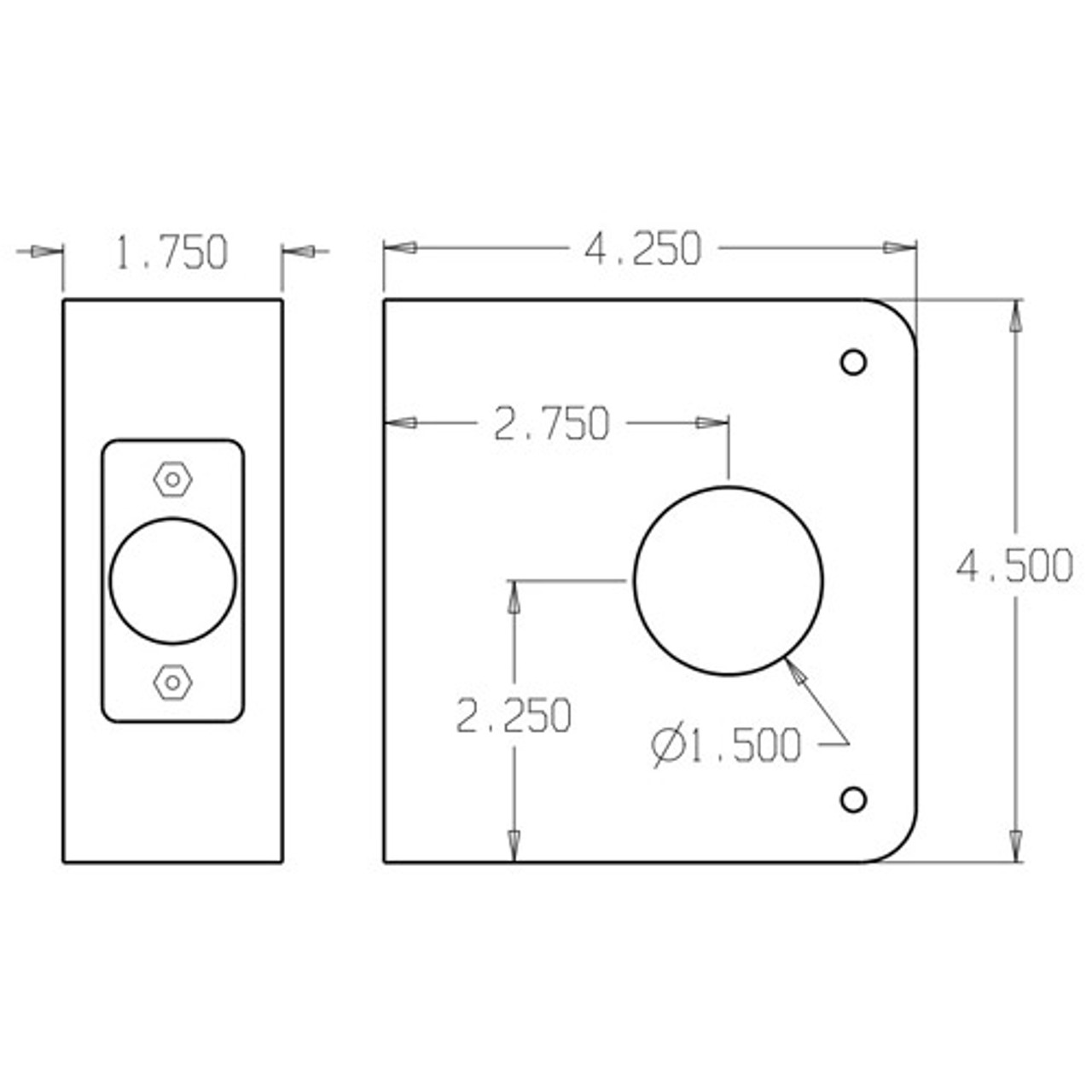 8-AB-CW Don Jo Classic Wrap Around Plate Dimensional View