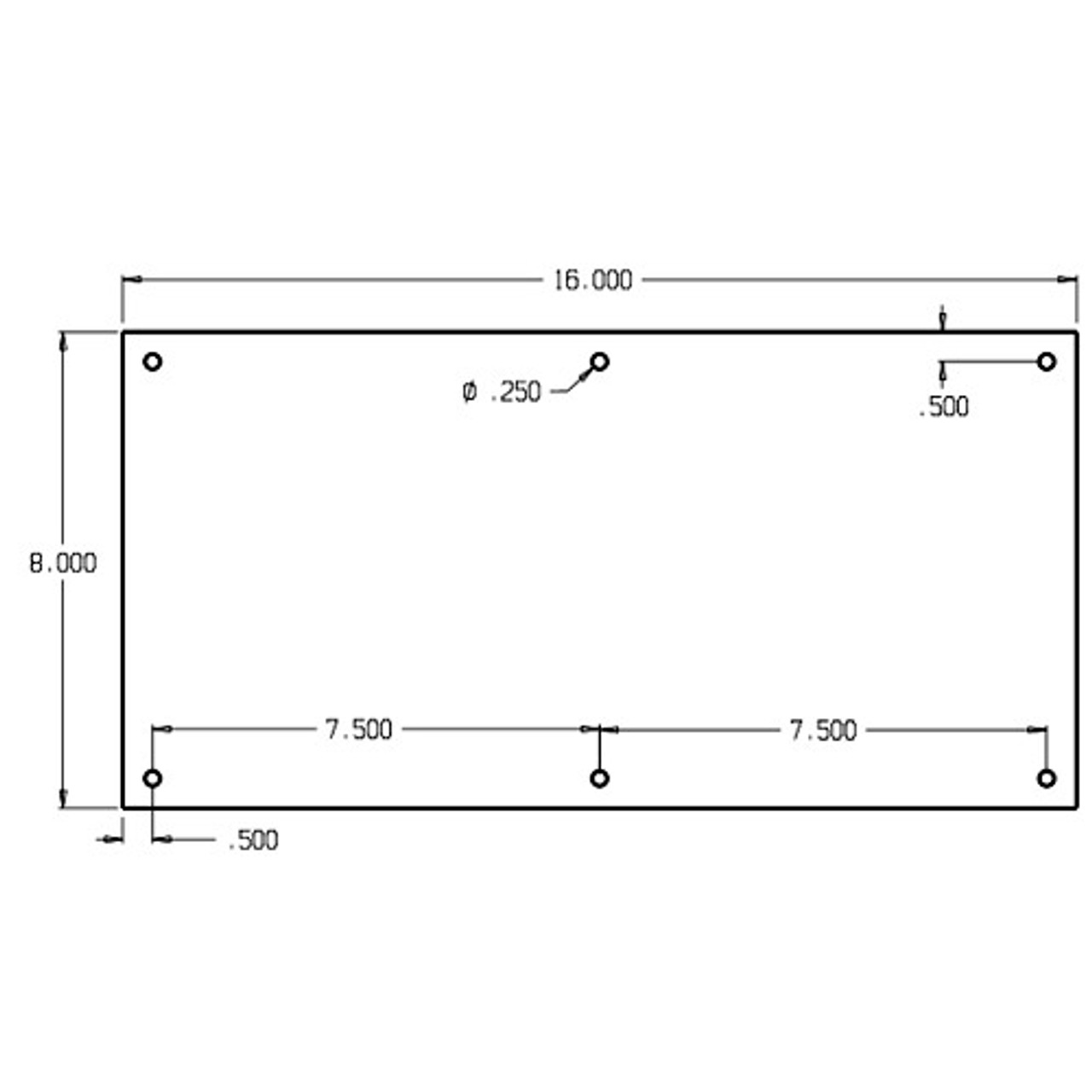 73-609 Don Jo 0.50 Push Plate in 8 X 16"