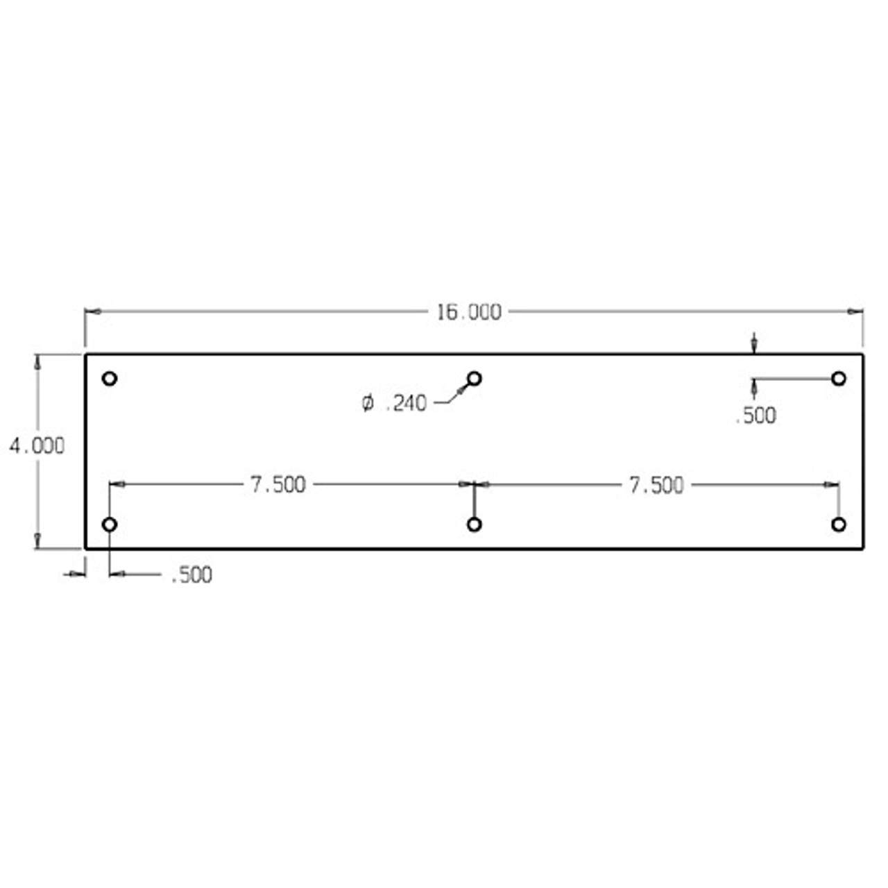 71-630 Don Jo 0.50 Push Plate in 4 X 16"