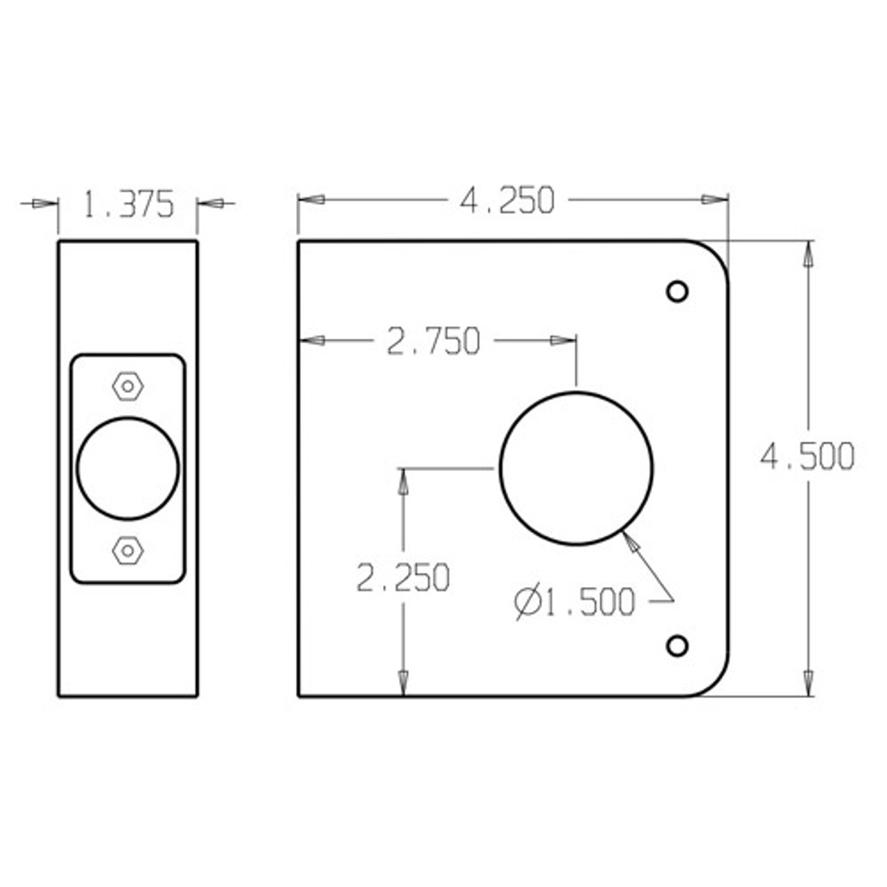 7-10B-CW Don Jo Classic Wrap Around Plate Dimensional View