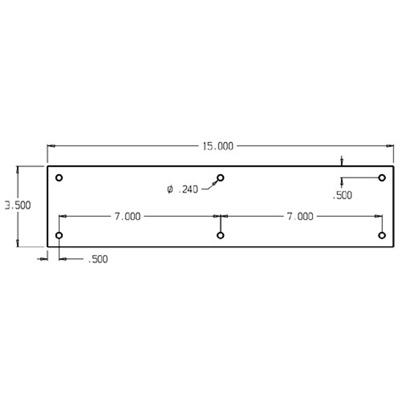 70-609 Don Jo 0.50 Push Plate in 3-1/2 x 15"