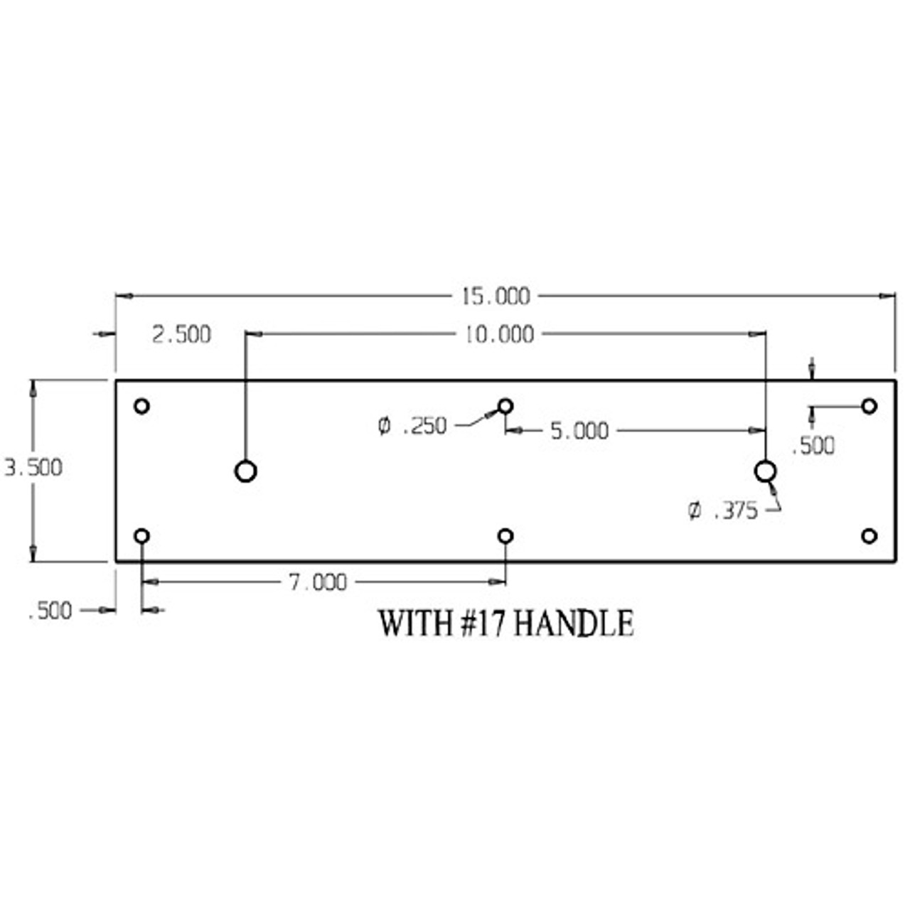 7017-630 Don Jo Pull Plates with 3/4" Round Pulls and 10" center to center length