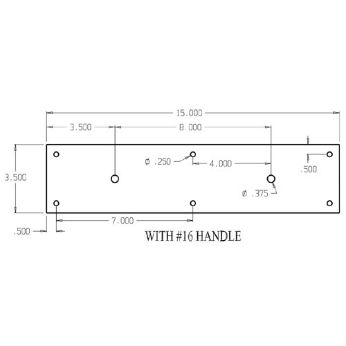 7016-628 Don Jo Pull Plates with 3/4" Round Pulls and 8" center to center length
