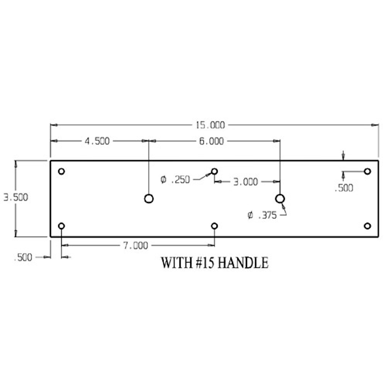 7015-605 Don Jo Pull Plates with 3/4" Round Pulls and 6" center to center length