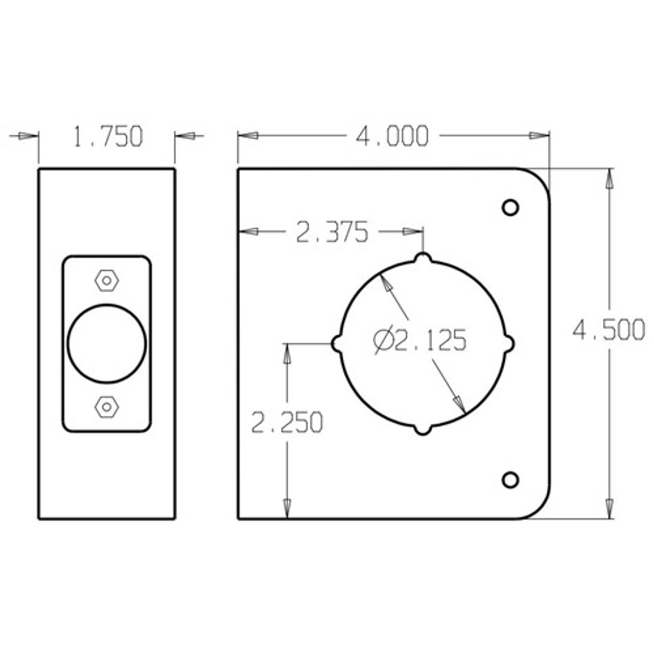 61-S-CW Don Jo Classic Wrap Around Plate Dimensional View