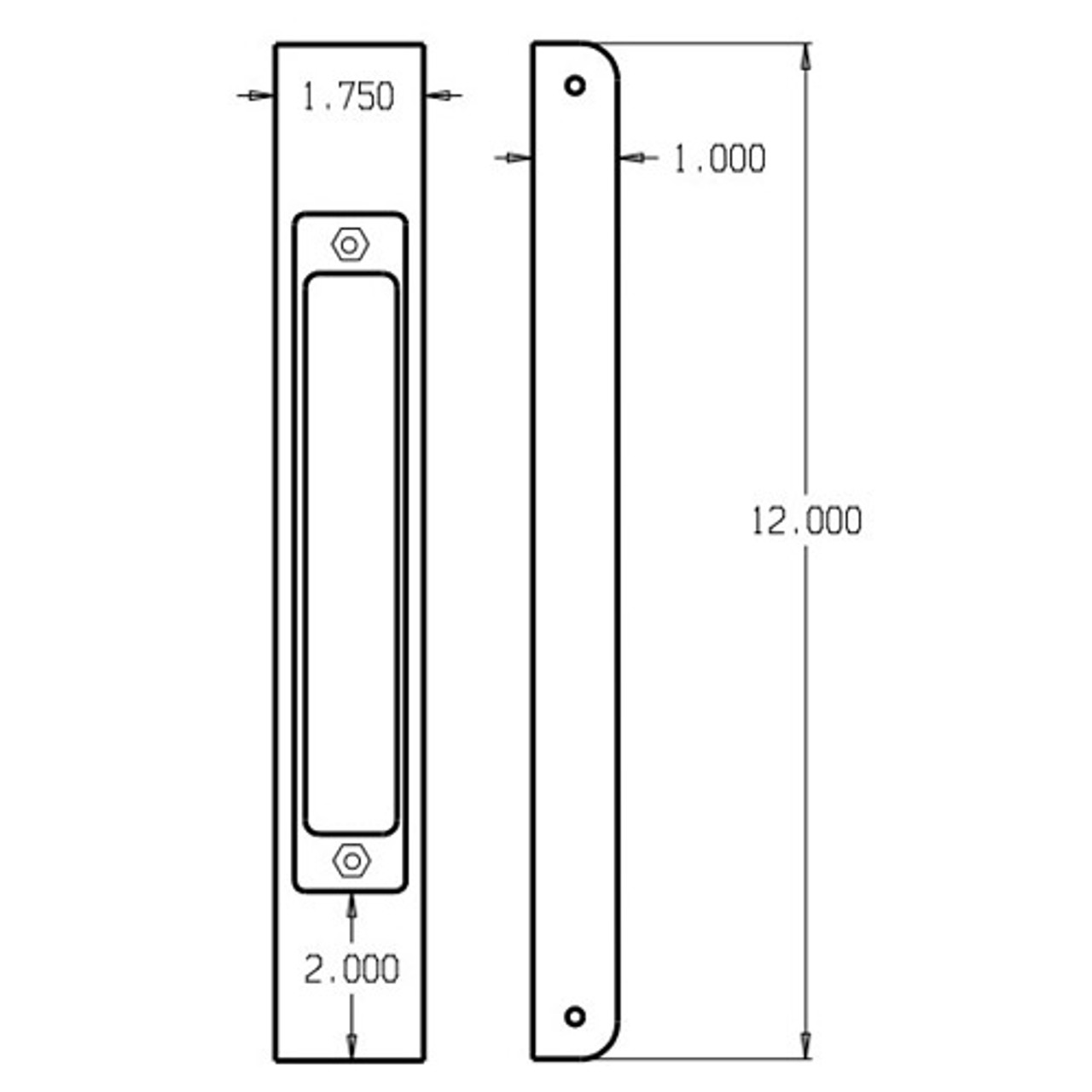 504-S-FE Don Jo Wrap-Around Plate Dimensional View