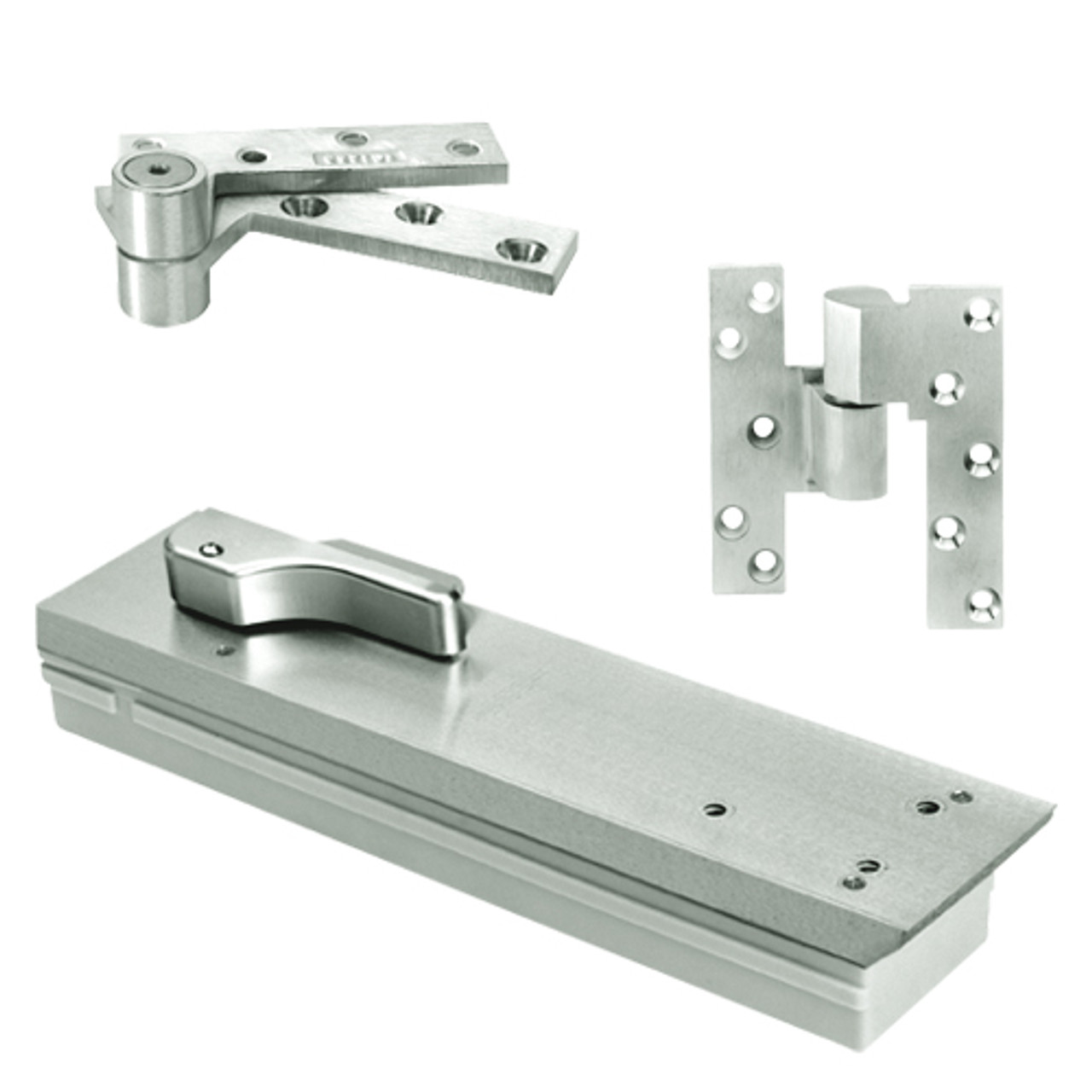 Q5103ABC90-LH-618 Rixson Q51 Series 3/4" Offset Hung Shallow Depth Floor Closers in Bright Nickel Finish