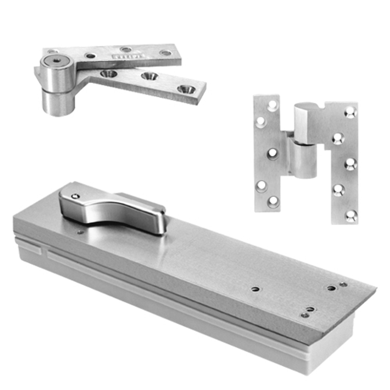 Q5104ABC90-LFP-LH-625 Rixson Q51 Series 3/4" Offset Hung Shallow Depth Floor Closers in Bright Chrome Finish