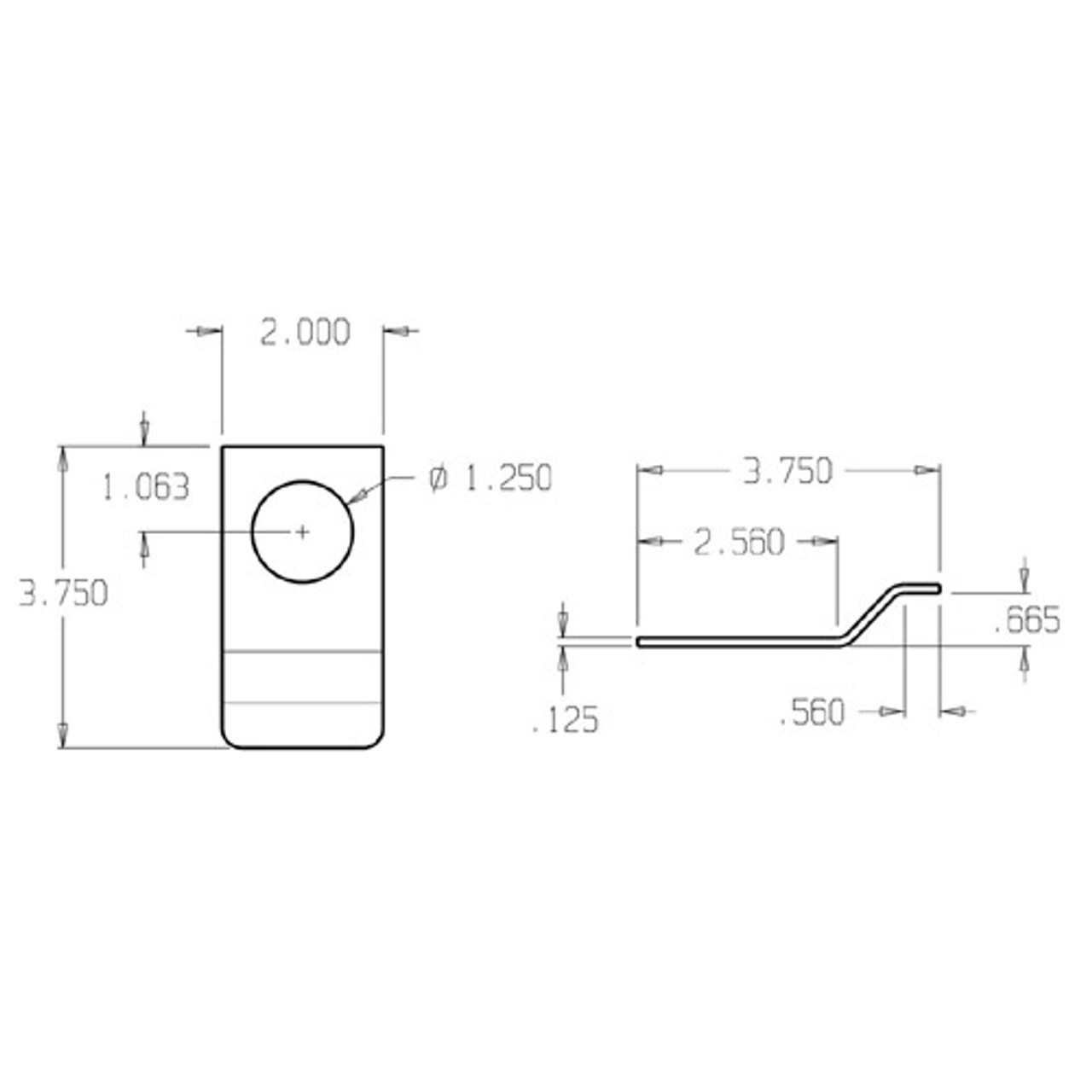 1874-630 Don Jo Cylinder Pull with Hole size 1-1/4"