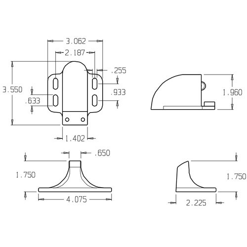 1521-626 Don Jo Door Holder Dimensional View