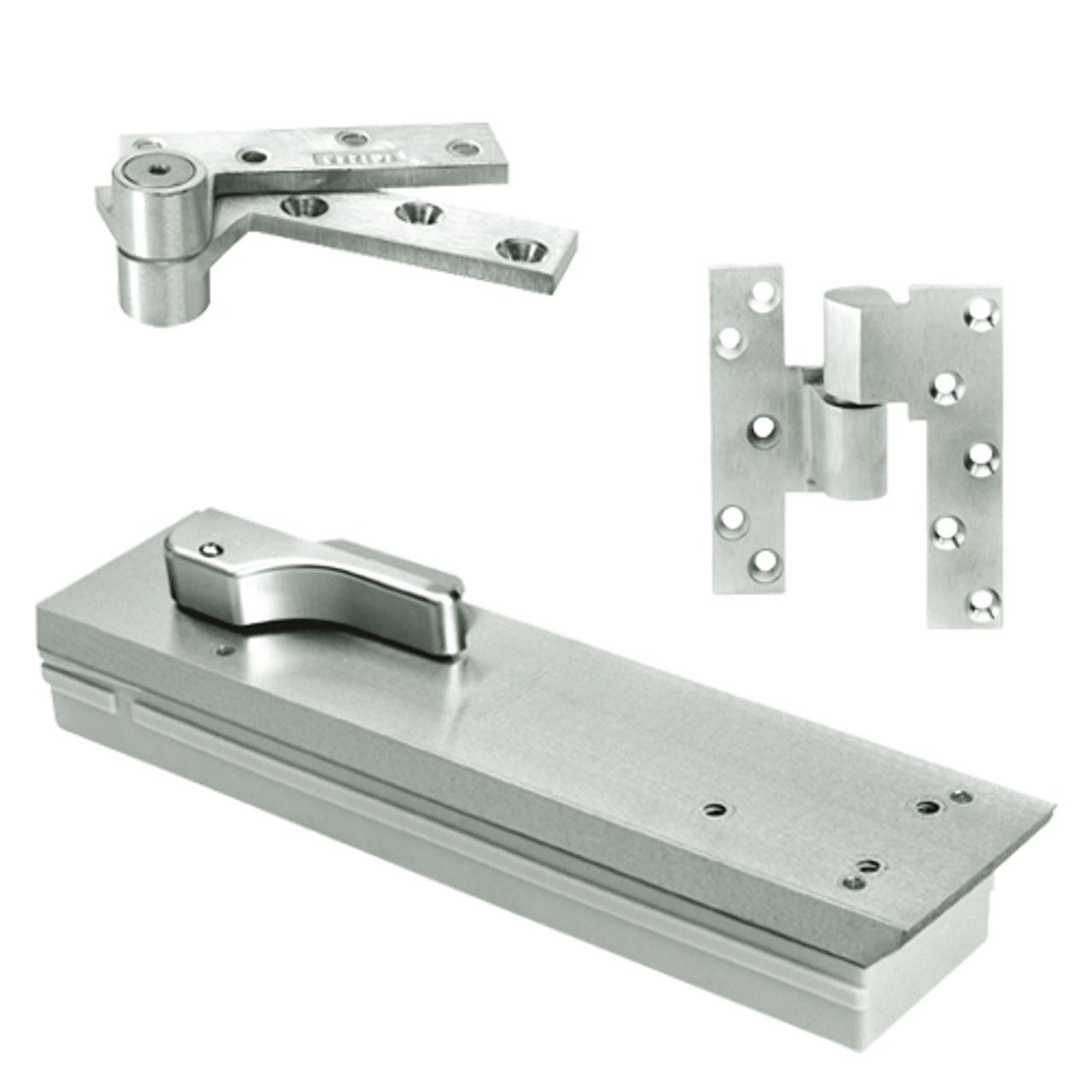 QT5104NBC-SC-RH-618 Rixson Q51 Series 3/4" Offset Hung Shallow Depth Floor Closers in Bright Nickel Finish