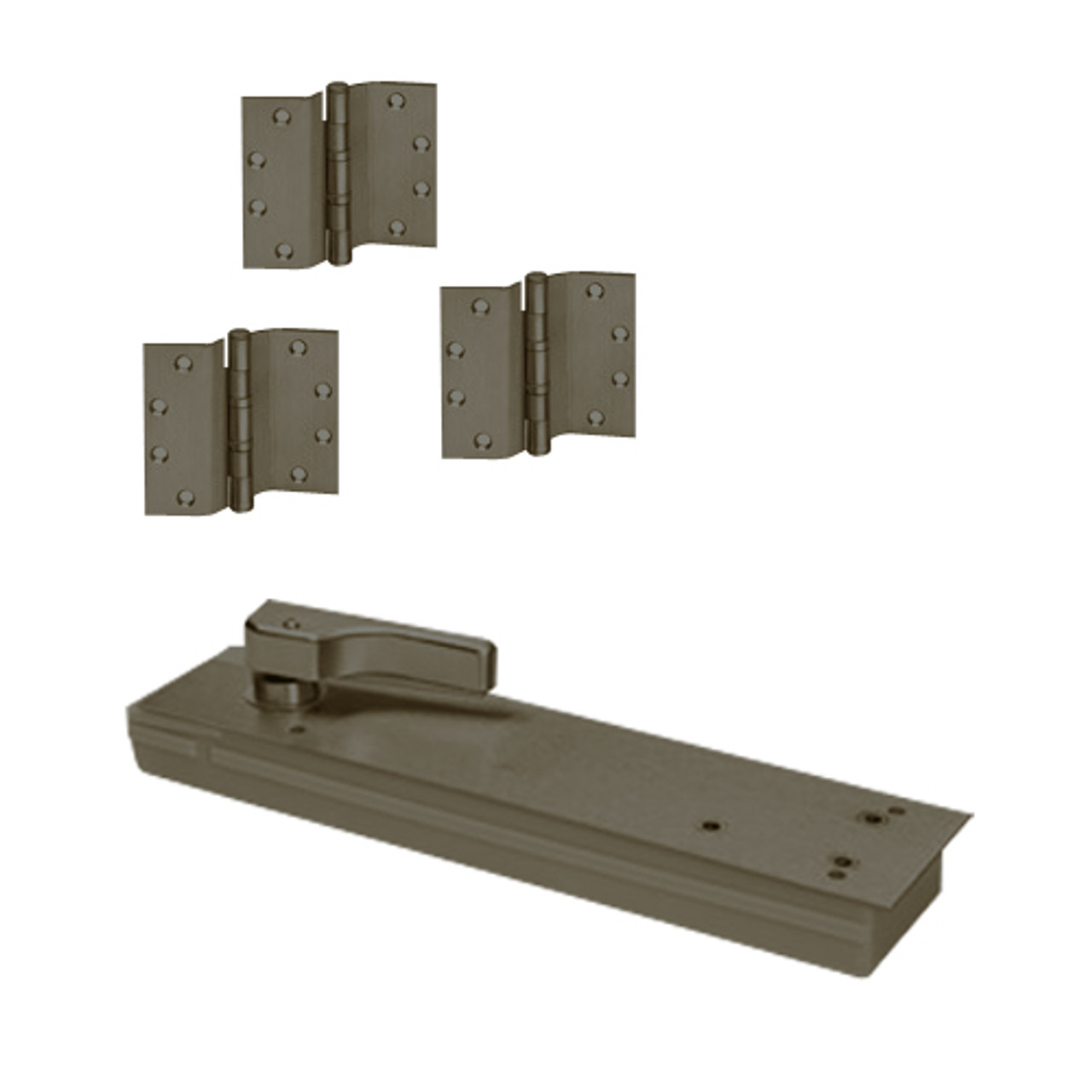 HM5105NBC-LCC-RH-613 Rixson HM51 Series 3/4" Offset Hung Shallow Depth Floor Closers in Dark Bronze Finish