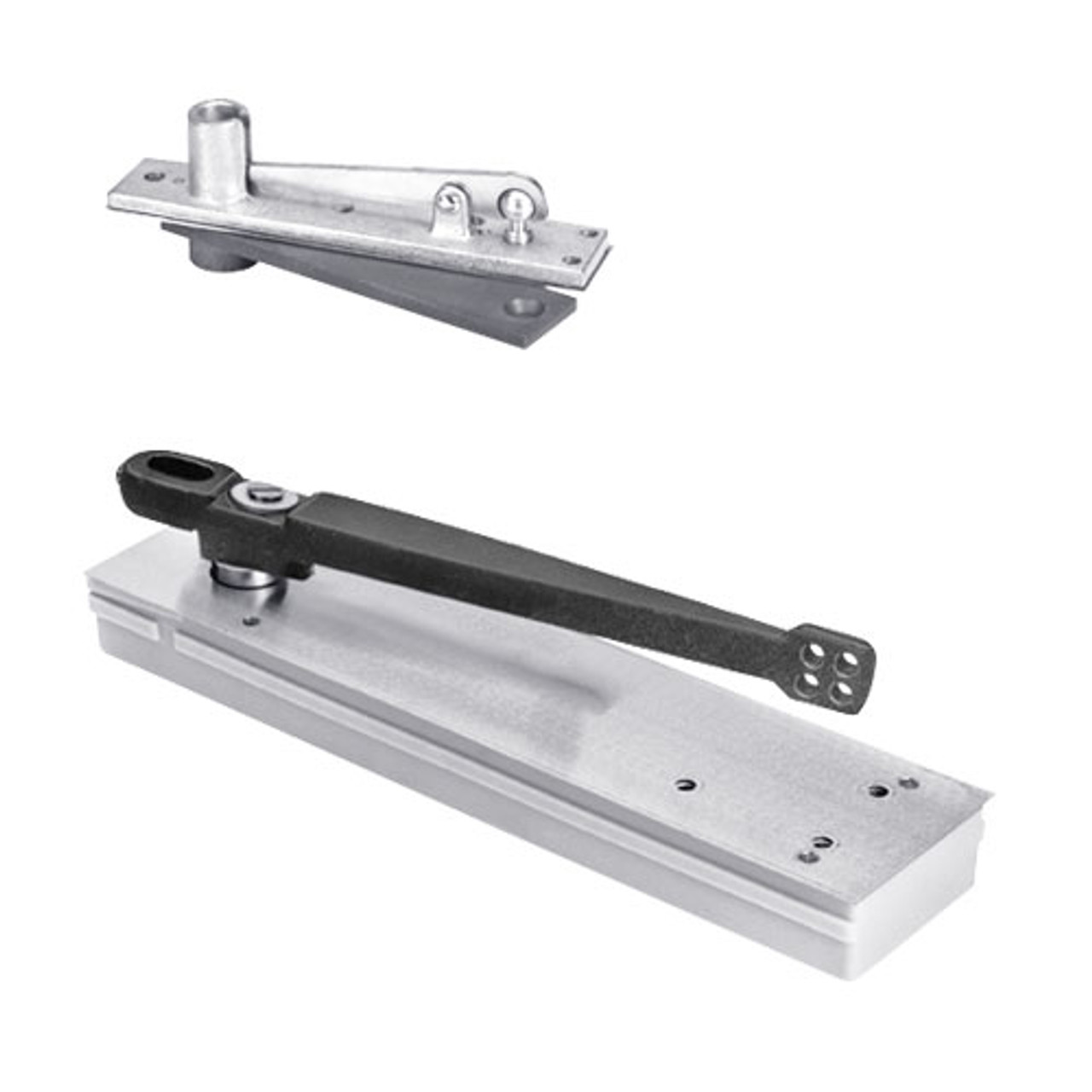 5013ABC90-LH-625 Rixson 50 Series Single Acting Center Hung Shallow Depth Floor Closers in Bright Chrome Finish
