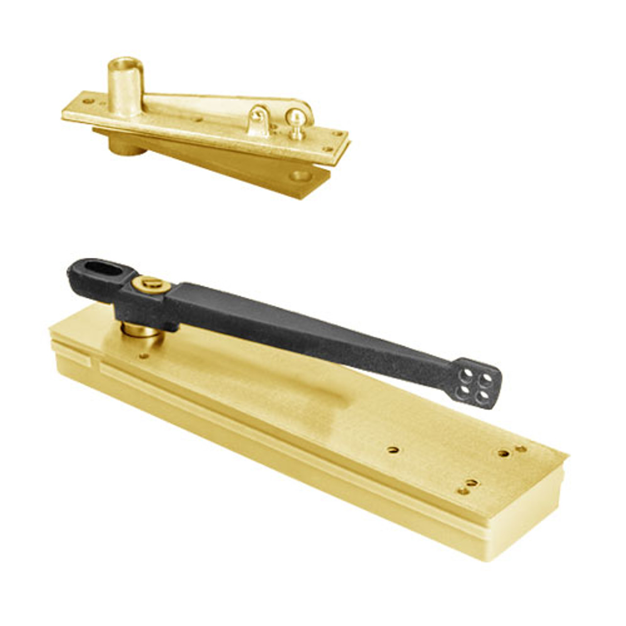 5013ABC105-RH-605 Rixson 50 Series Single Acting Center Hung Shallow Depth Floor Closers in Bright Brass Finish
