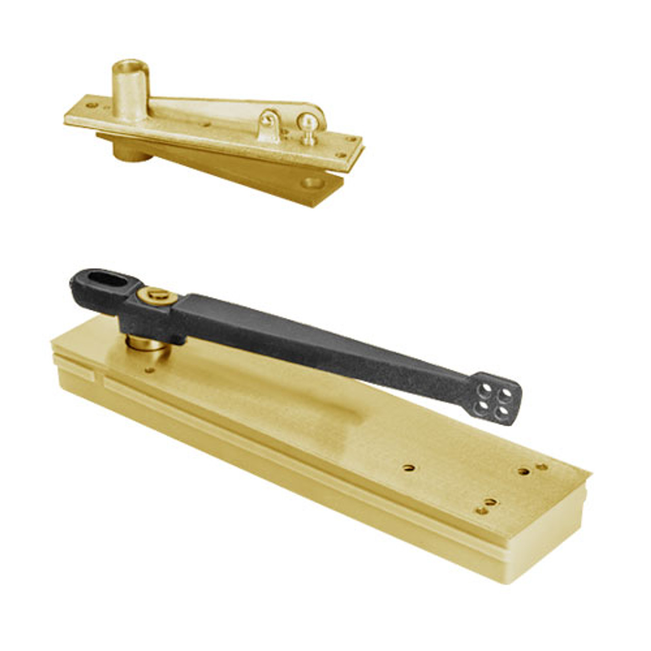 5013ABC90-LFP-RH-606 Rixson 50 Series Single Acting Center Hung Shallow Depth Floor Closers in Satin Brass Finish