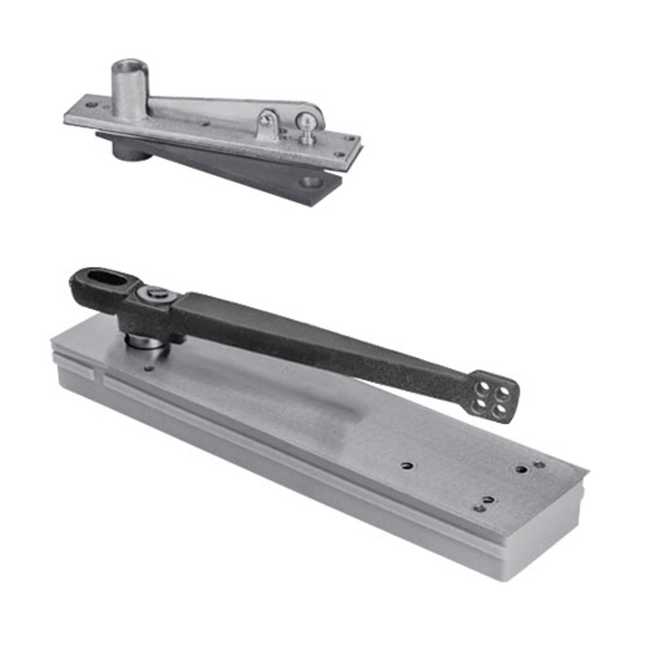 5013ABC105-LFP-LH-626 Rixson 50 Series Single Acting Center Hung Shallow Depth Floor Closers in Satin Chrome Finish