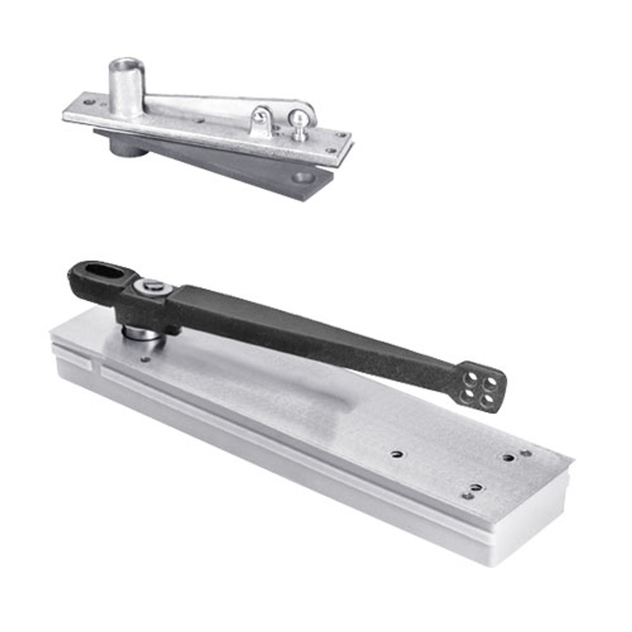 5013ABC90-LTP-LH-625 Rixson 50 Series Single Acting Center Hung Shallow Depth Floor Closers in Bright Chrome Finish