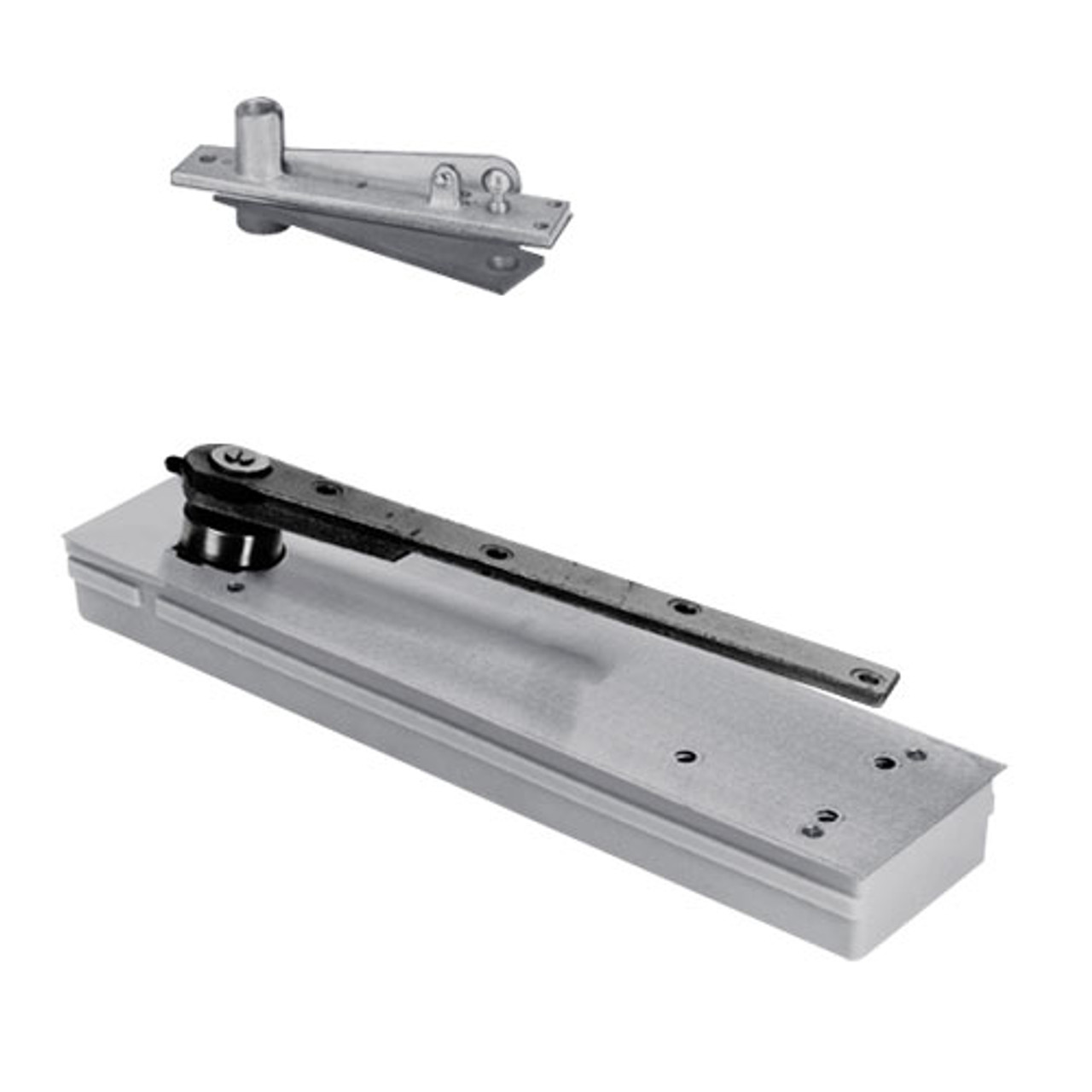 5013NBC-554-LH-626 Rixson 50 Series Single Acting Center Hung Shallow Depth Floor Closers in Satin Chrome Finish