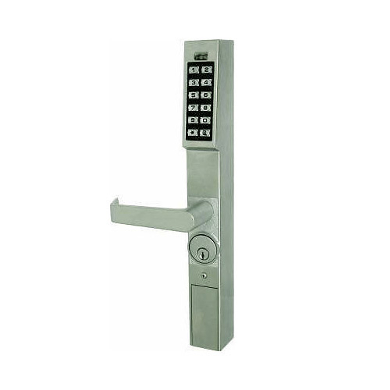 DL1200/26D1 Alarm Lock Trilogy Electronic Narrow Style Digital Lock in Satin Chrome Finish