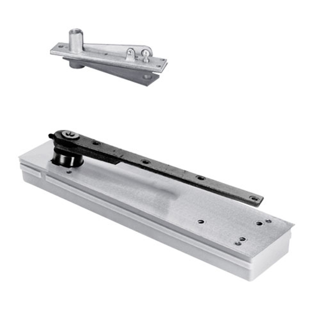 5013ABC105-554-LFP-LH-625 Rixson 50 Series Single Acting Center Hung Shallow Depth Floor Closers in Bright Chrome Finish