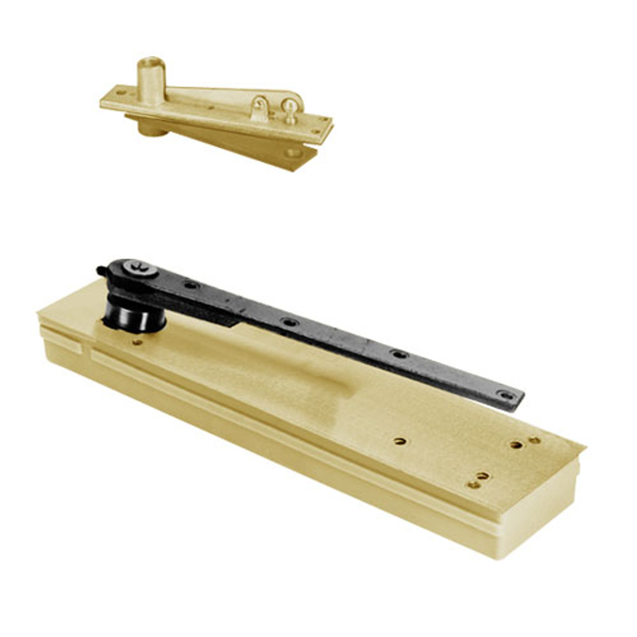 5014NBC-554-LCC-LH-606 Rixson 50 Series Single Acting Center Hung Shallow Depth Floor Closers in Satin Brass Finish