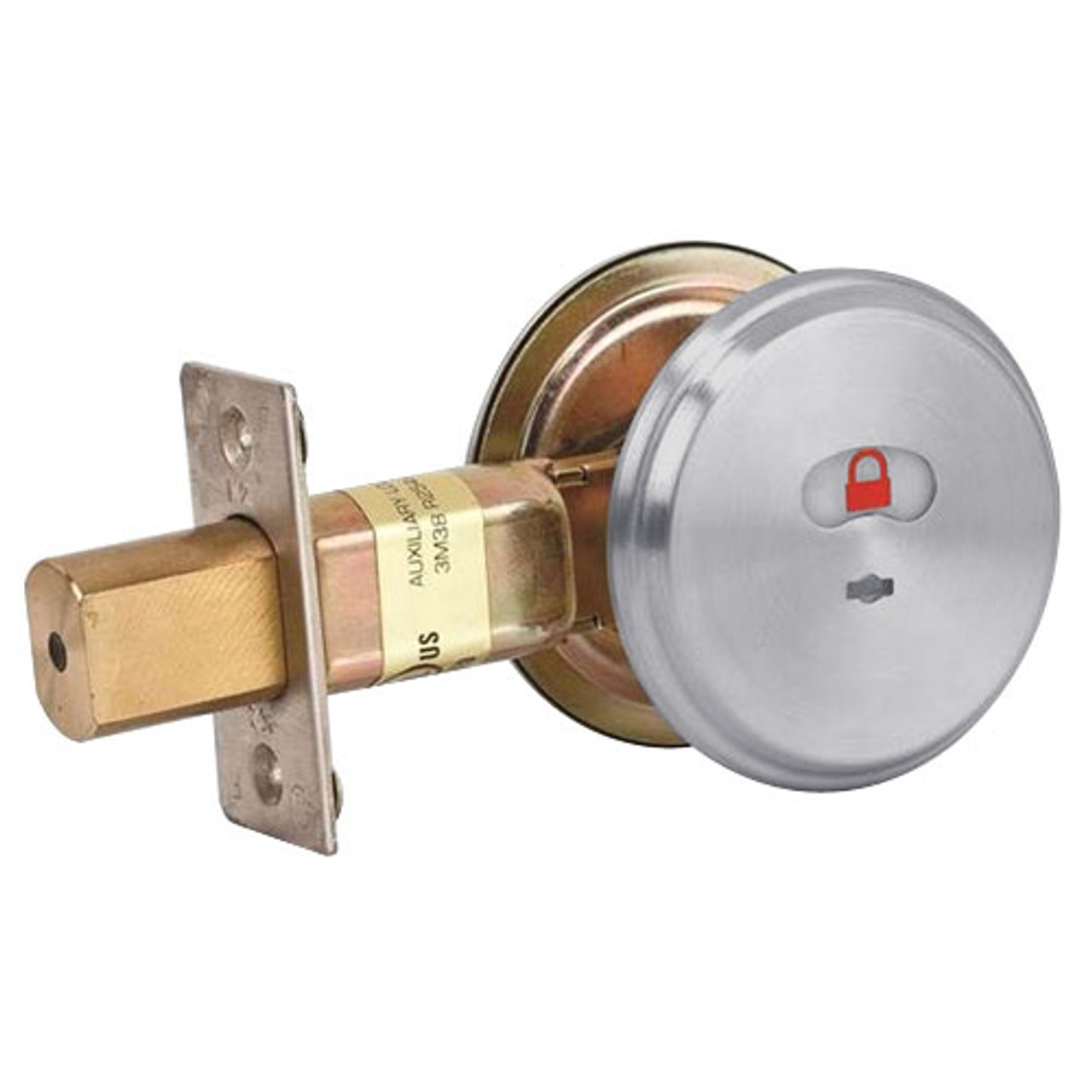 QDB285-626-R4-FLR Stanley QDB200 Series Indicator Standard Duty Auxiliary Deadbolt Lock in Satin Chrome Finish