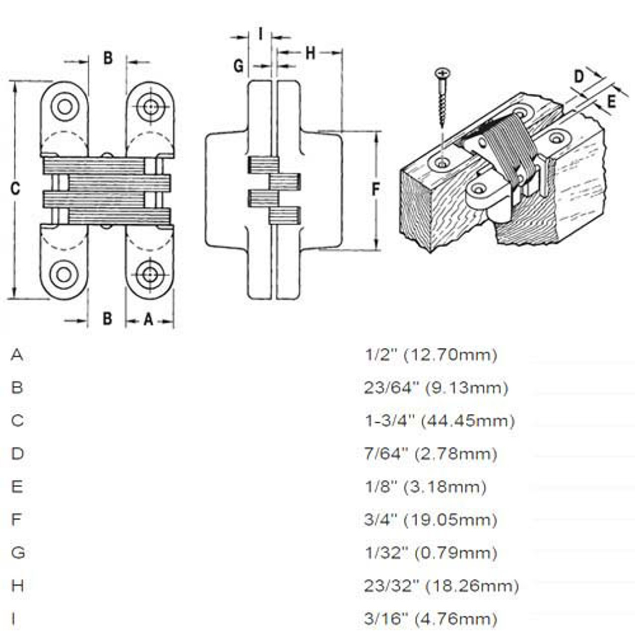 203C-US4 Soss Invisible Hinge