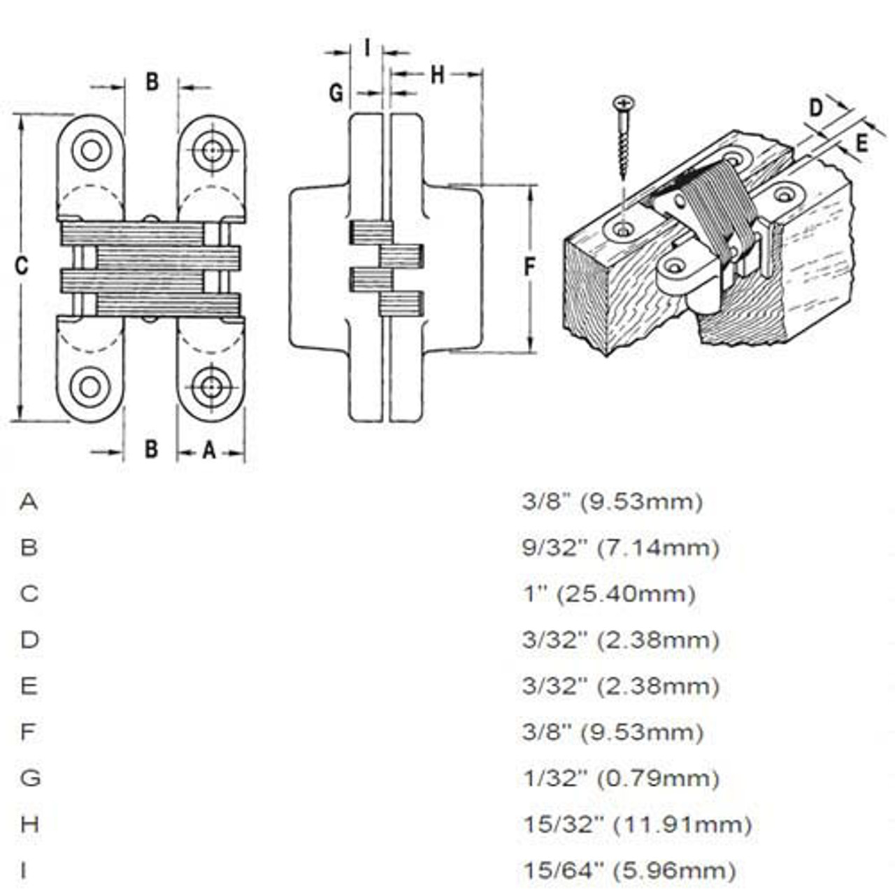 101C-US3 Soss Invisible Hinge