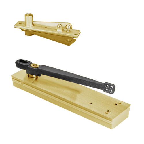 5025ABC90-LFP-RH-606 Rixson 50 Series Double Acting Center Hung Shallow Depth Floor Closers in Satin Brass Finish