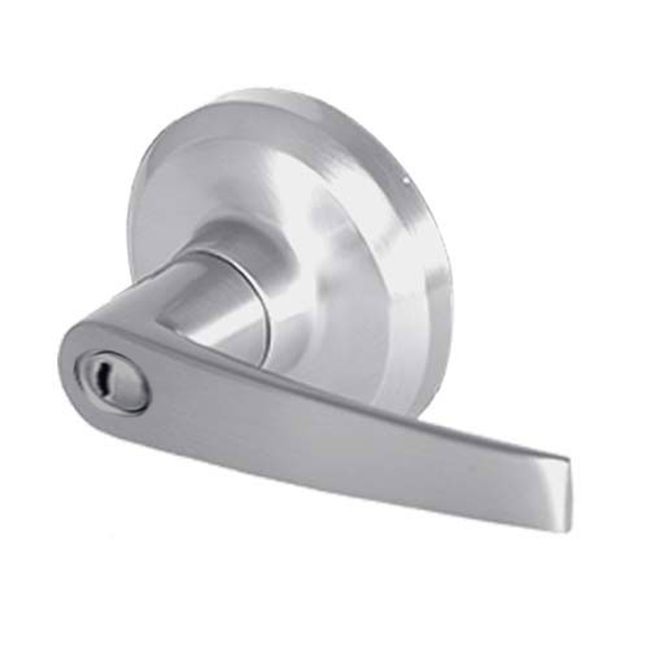 QCL140A626R4NOS Stanley QCL100 Series Privacy Cylindrical Lock with Slate Lever in Satin Chrome Finish