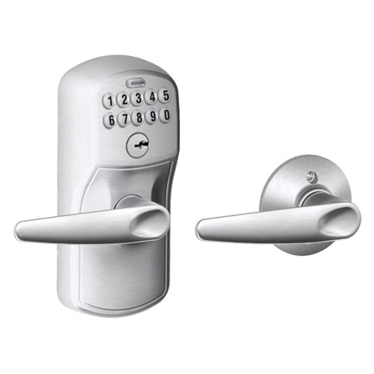 FE575-PLY-626-JAZ Schlage Electrical Keypad Entry Auto-Lock in Satin Chrome