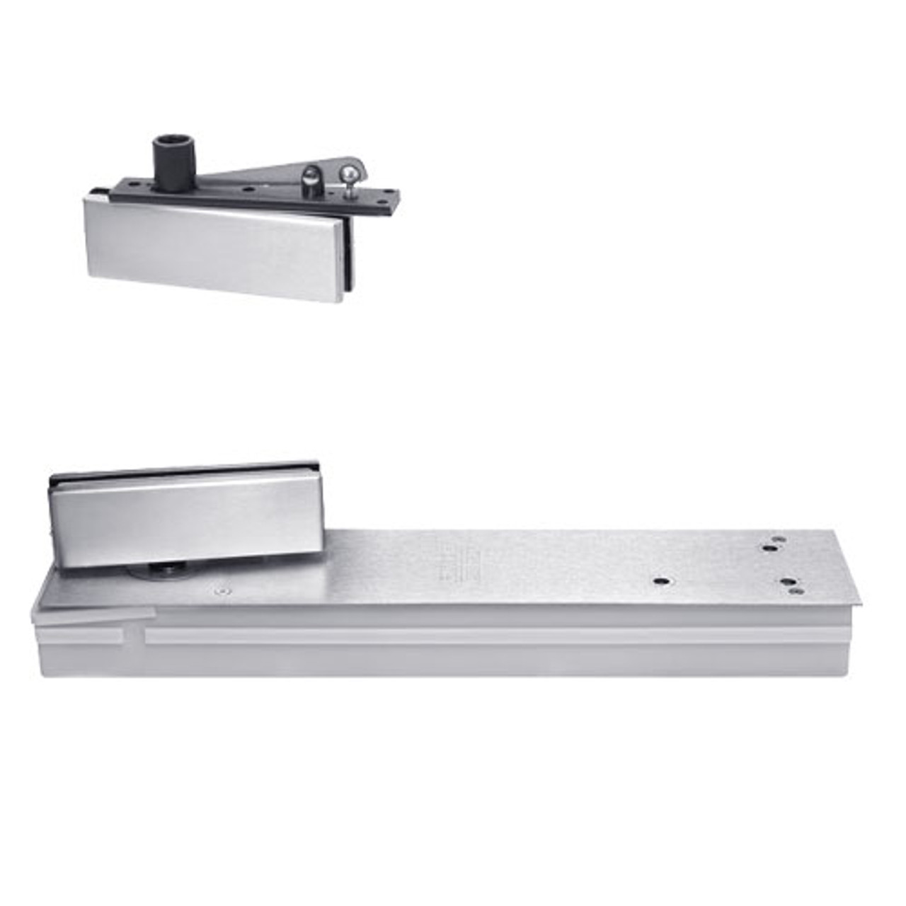 5045NBC-LFP-LH-625 Rixson 50 Series Single Acting Center Hung Shallow Depth Floor Closers in Bright Chrome Finish