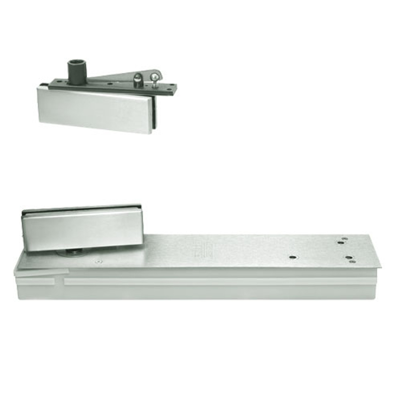 5043ABC90-LCC-LH-618 Rixson 50 Series Single Acting Center Hung Shallow Depth Floor Closers in Bright Nickel Finish