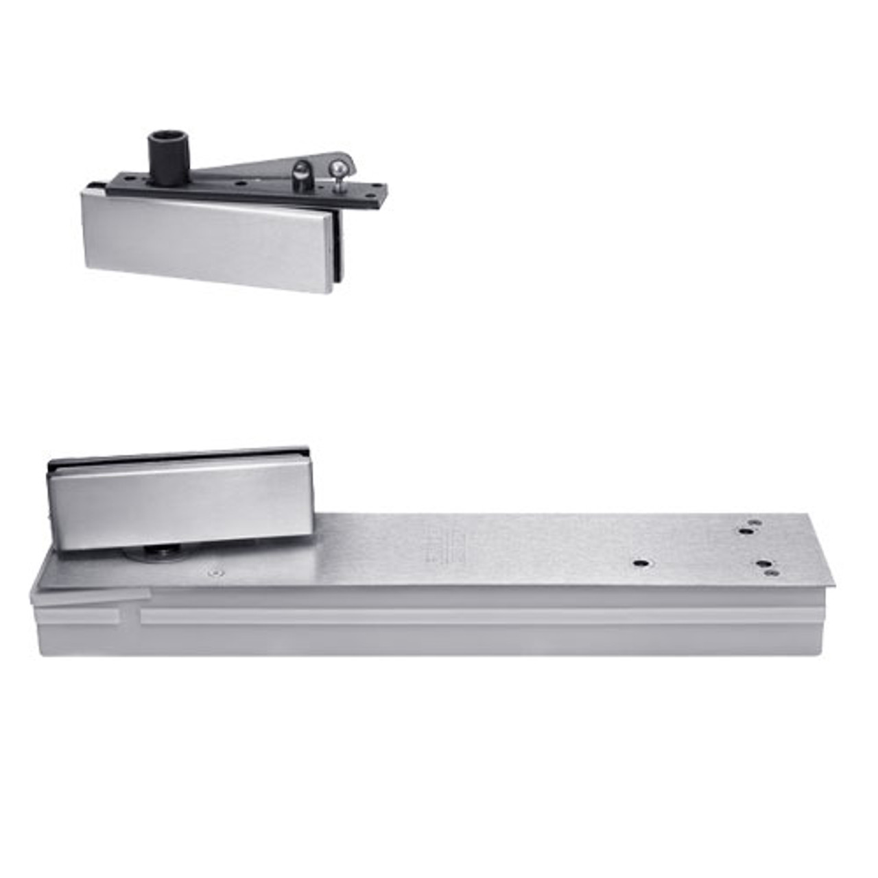 5044ABC105-LTP-LH-626 Rixson 50 Series Single Acting Center Hung Shallow Depth Floor Closers in Satin Chrome Finish