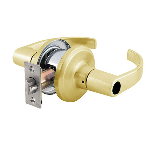 QTL260M605NOLFLSLC Stanley QTL200 Series Less Cylinder Classroom Tubular Lock with Summit Lever in Bright Brass Finish