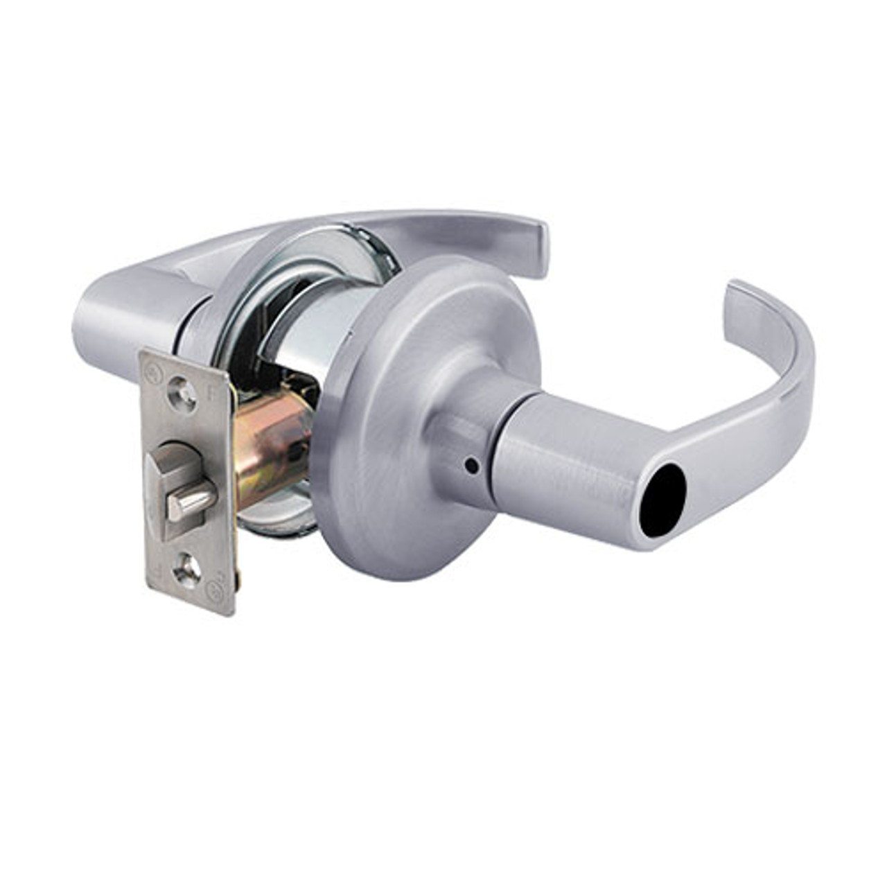 QTL260M626SA118FLC Stanley QTL200 Series Less Cylinder Classroom Tubular Lock with Summit Lever in Satin Chrome Finish