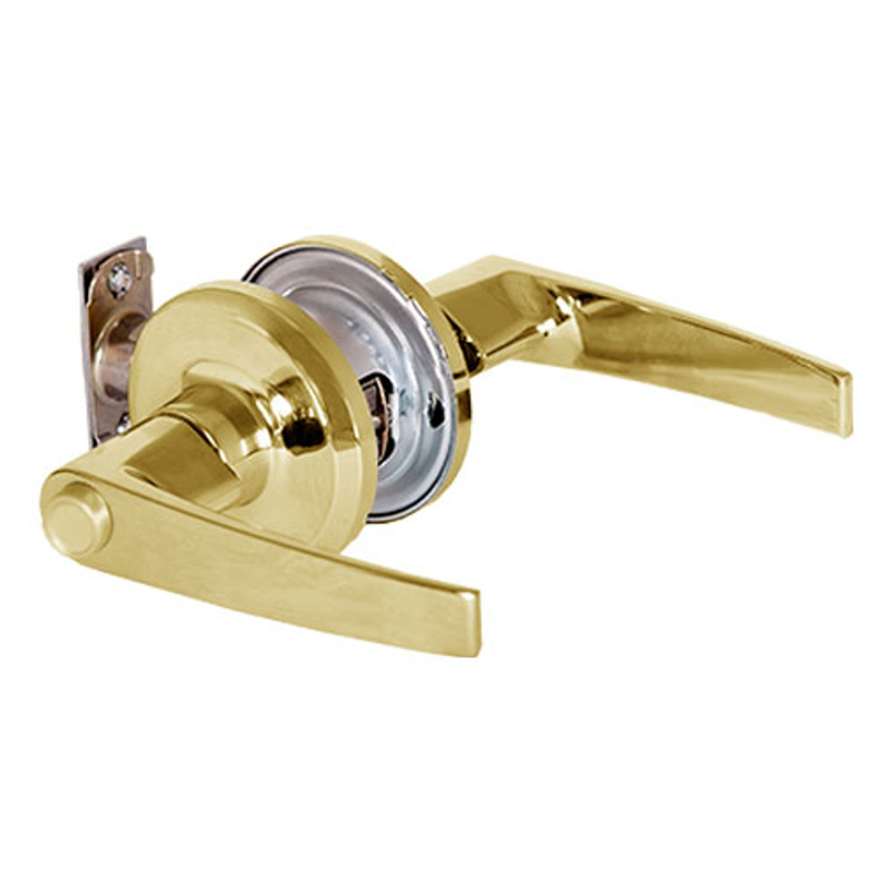 QTL240A605SANOS Stanley QTL200 Series Privacy Tubular Lock with Slate Lever in Bright Brass Finish