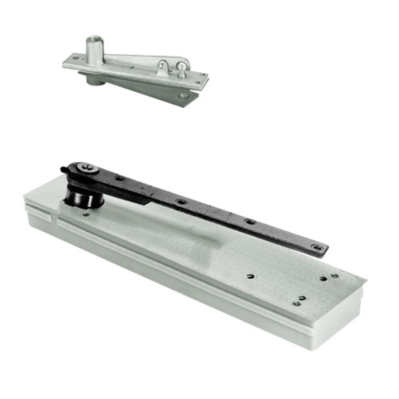 5014ABC90-554-LFP-LCC-RH-618 Rixson 50 Series Single Acting Center Hung Shallow Depth Floor Closers in Bright Nickel Finish