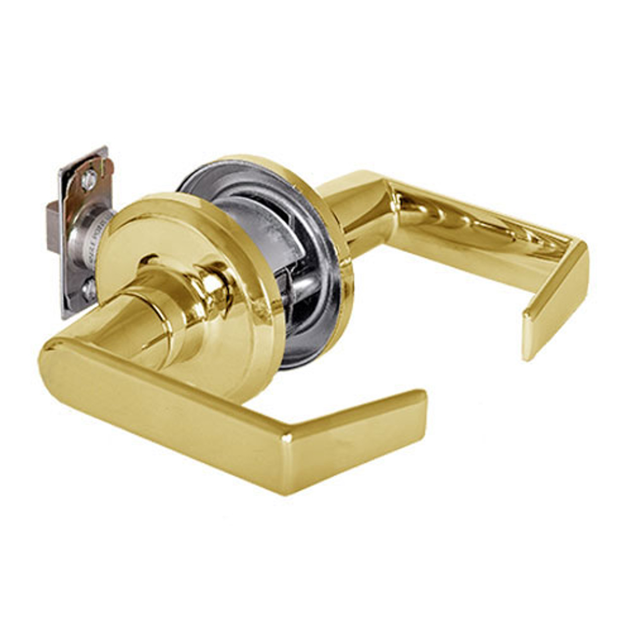QTL230E605SANOS Stanley QTL200 Series Passage Tubular Lock with Sierra Lever in Bright Brass Finish