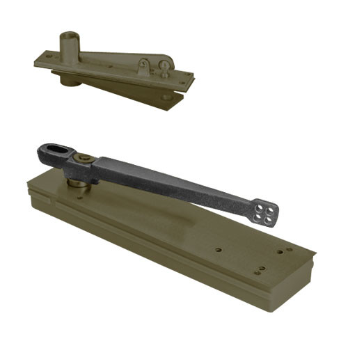 5024ABC105-LFP-LCC-LH-613 Rixson 50 Series Double Acting Center Hung Shallow Depth Floor Closers in Dark Bronze Finish