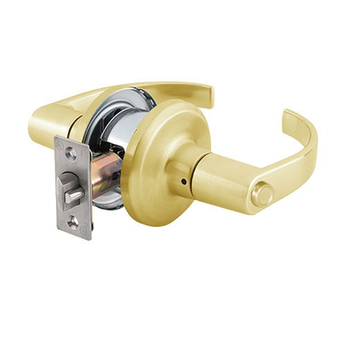 QTL240M605RAFLR Stanley QTL200 Series Privacy Tubular Lock with Summit Lever in Bright Brass